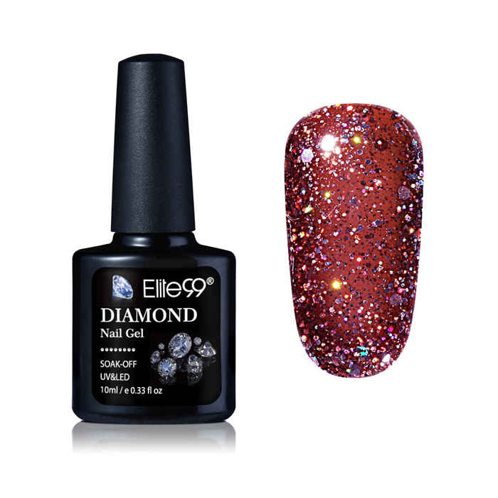 Buy Elite99 Diamond Glitter UV Gel Varnish Shiny Sequins Soak Off Gel Nail Polish Vernis Semi Permanent Nail Art Manicure Gel (E99-ZSJ09) (10 ml) - Purplle