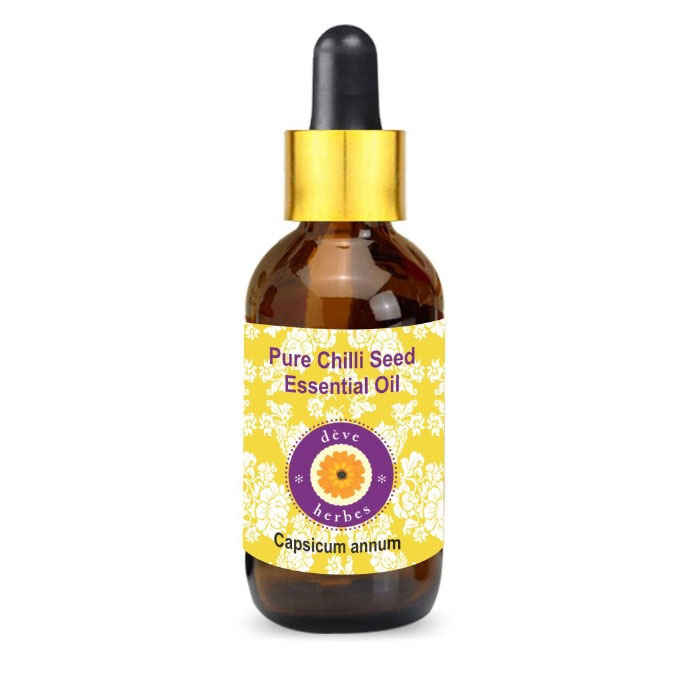 Buy Deve Herbes Pure Chilli Seed Essential Oil (Capsicum annum) with Glass Dropper 100% Natural Therapeutic Grade Steam Distilled (15 ml) - Purplle