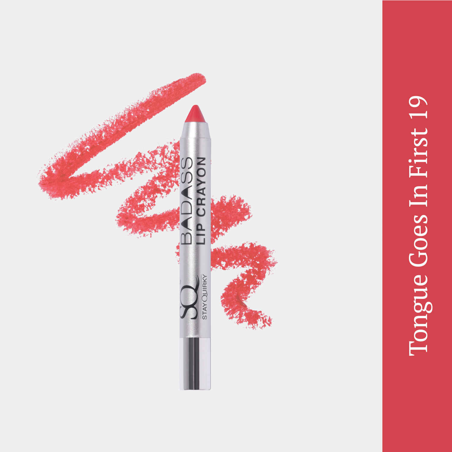 Buy Stay Quirky BadAss Lip Crayon|Transfer-Proof| Smudge-Proof| Intense Pigmentation| Lipstick|Vegan| Pink - Tongue Goes in First 19 (2.8 g) - Purplle