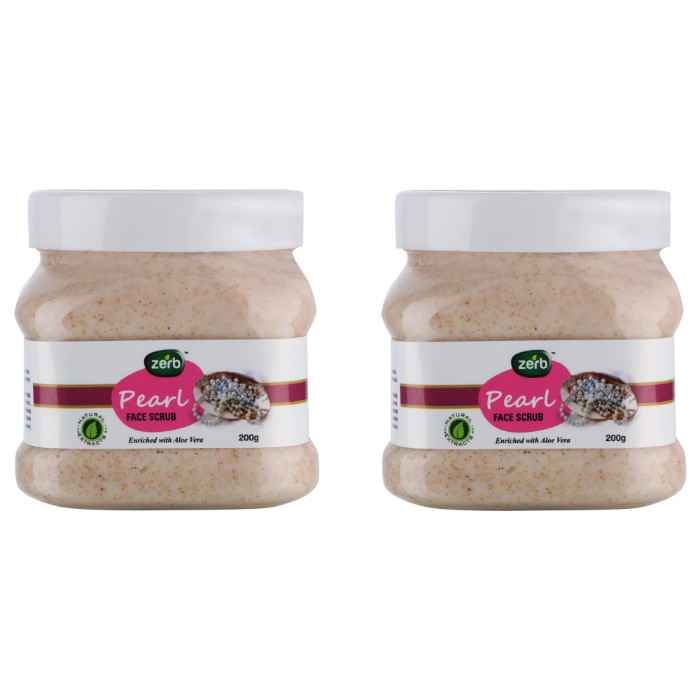 Buy Zerb Gentle Exfoliating Pearl Face Scrub|Dead Skin Remover and Revitalise Healthy Skin Glow Set of 2 x (200 g) - Purplle
