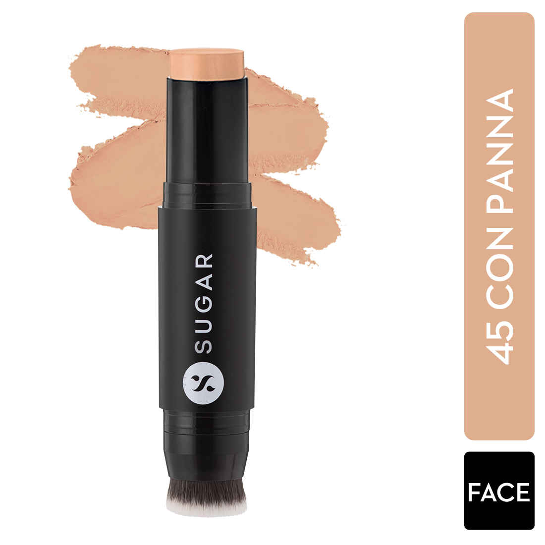 Buy SUGAR Cosmetics Ace Of Face Foundation Stick with In-Built Brush | Lasts 24hrs | Full Coverage Foundation for Women | 12gm - 45 Con Panna - Purplle