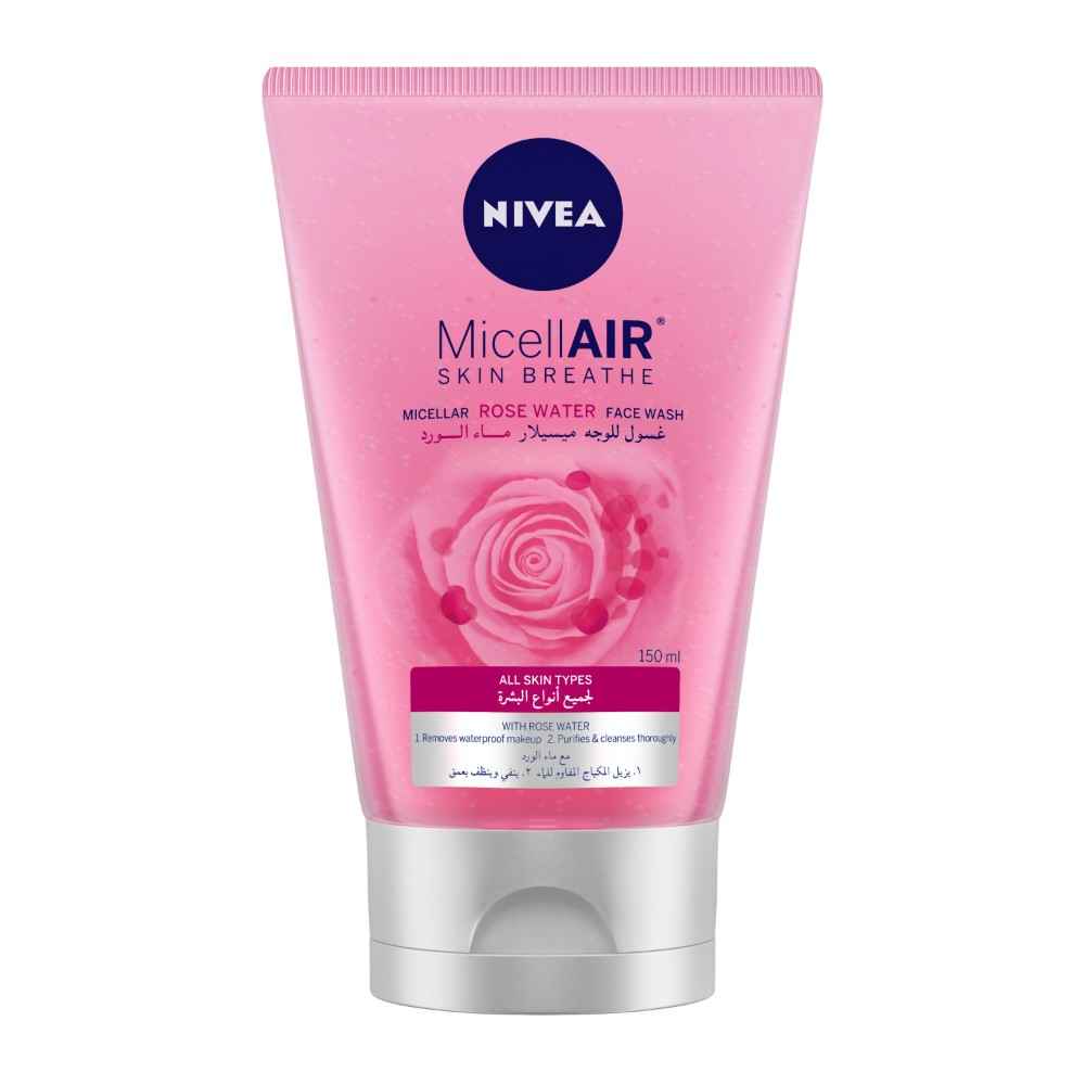 Buy NIVEA Micellar Cleansing Face Wash Skin Breathe Rose MicellAIR 150ml - Purplle