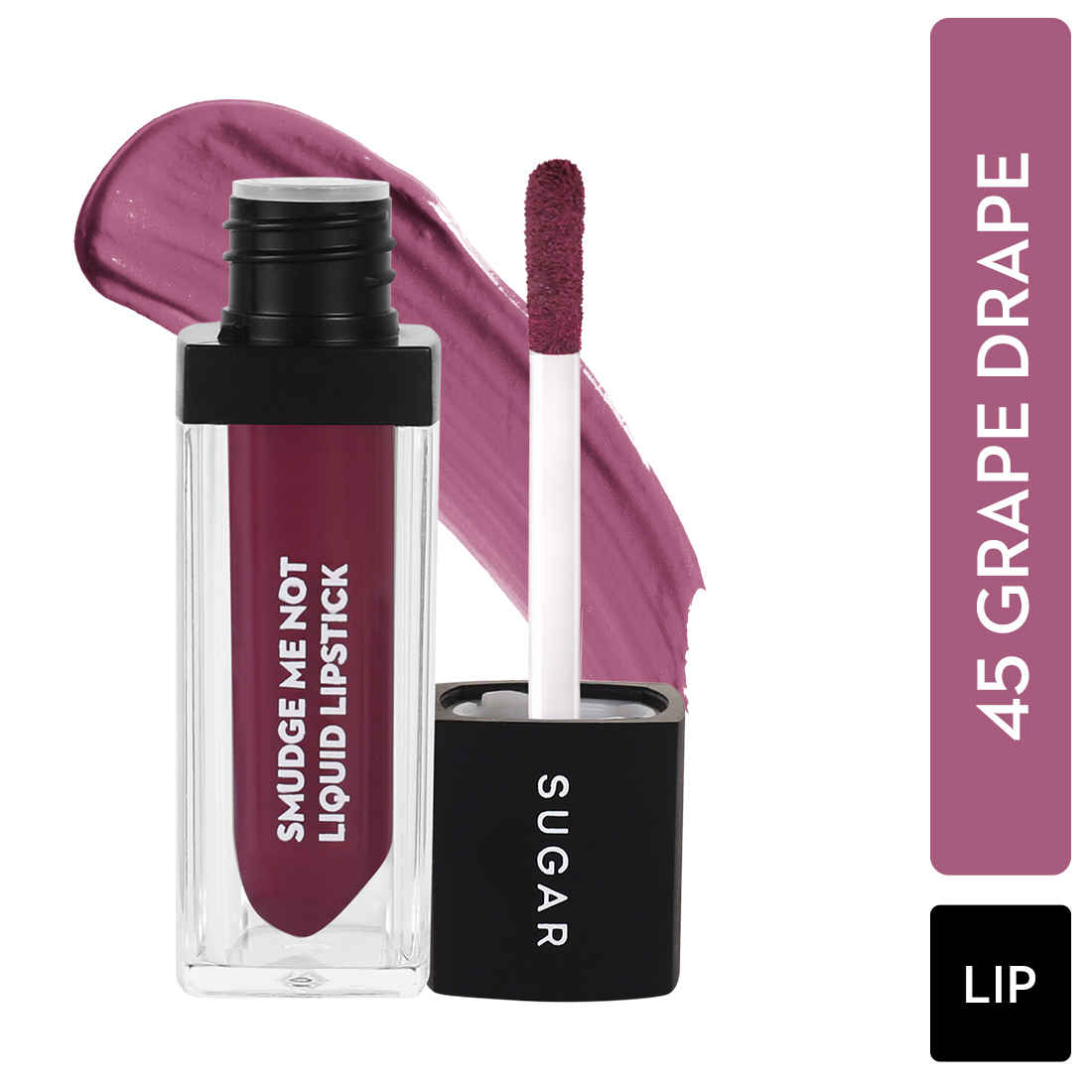 Buy SUGAR Cosmetics Smudge Me Not Liquid Lipsticks for Women | Transferproof & Waterproof | Lasts 12+ Hours | Matte Lipstick | 4.5ml - 45 Grape Drape (Deep Mauve with hints of Purple) - Purplle