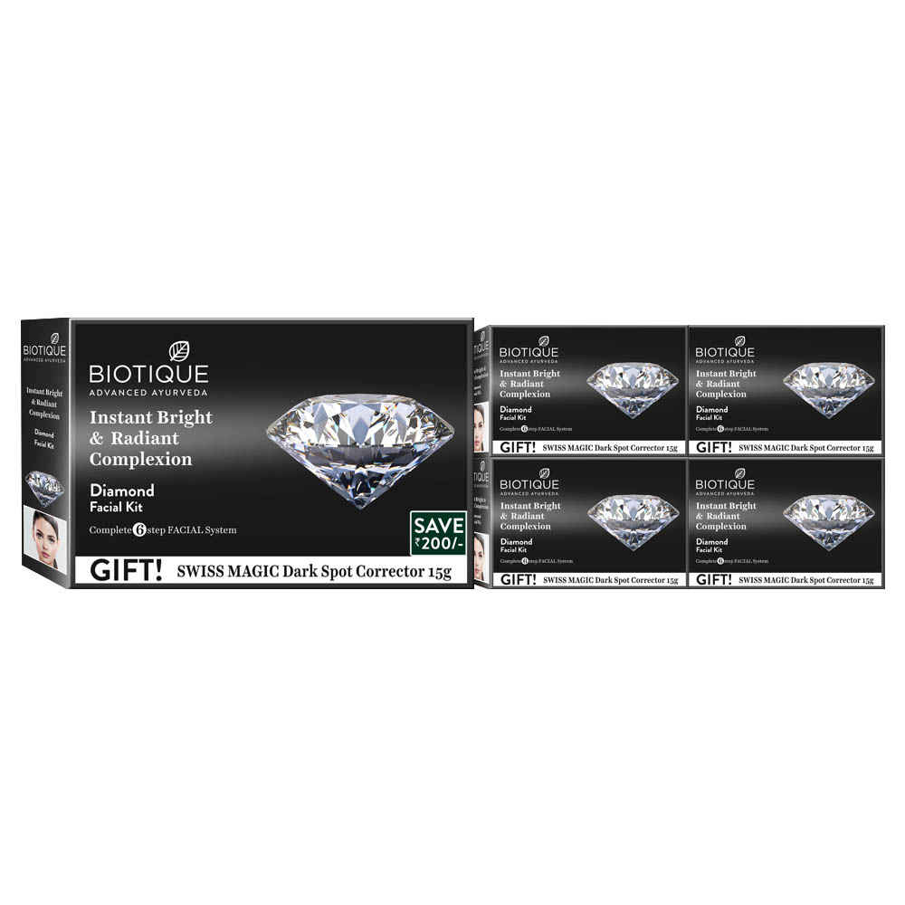 Buy Biotique Diamond Facial Kit - Pack Of 4 Small Kits (260 g) - Purplle