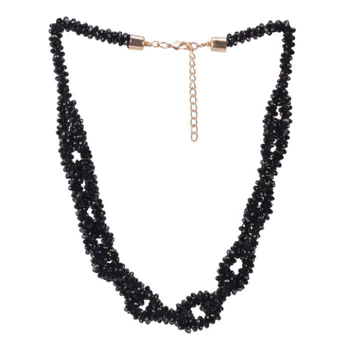 Buy Crunchy Fashion Black Multi-Layer Beads Necklace - Purplle