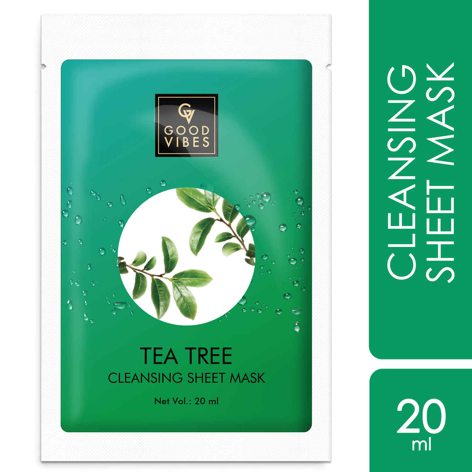 Buy Good Vibes Tea Tree Cleansing Sheet Mask | Anti-Acne, Blackhead Removal | No Animal Testing (20 ml) - Purplle