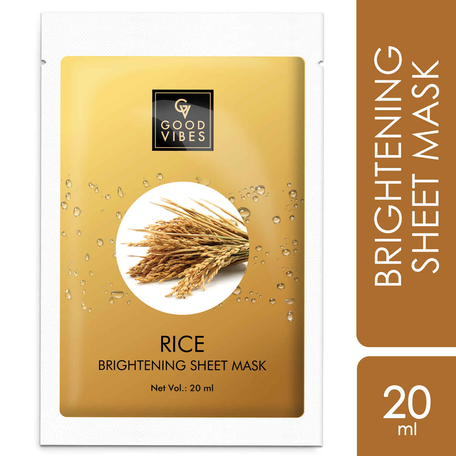 Buy Good Vibes Brightening Sheet Mask - Rice (20 ml) - Purplle