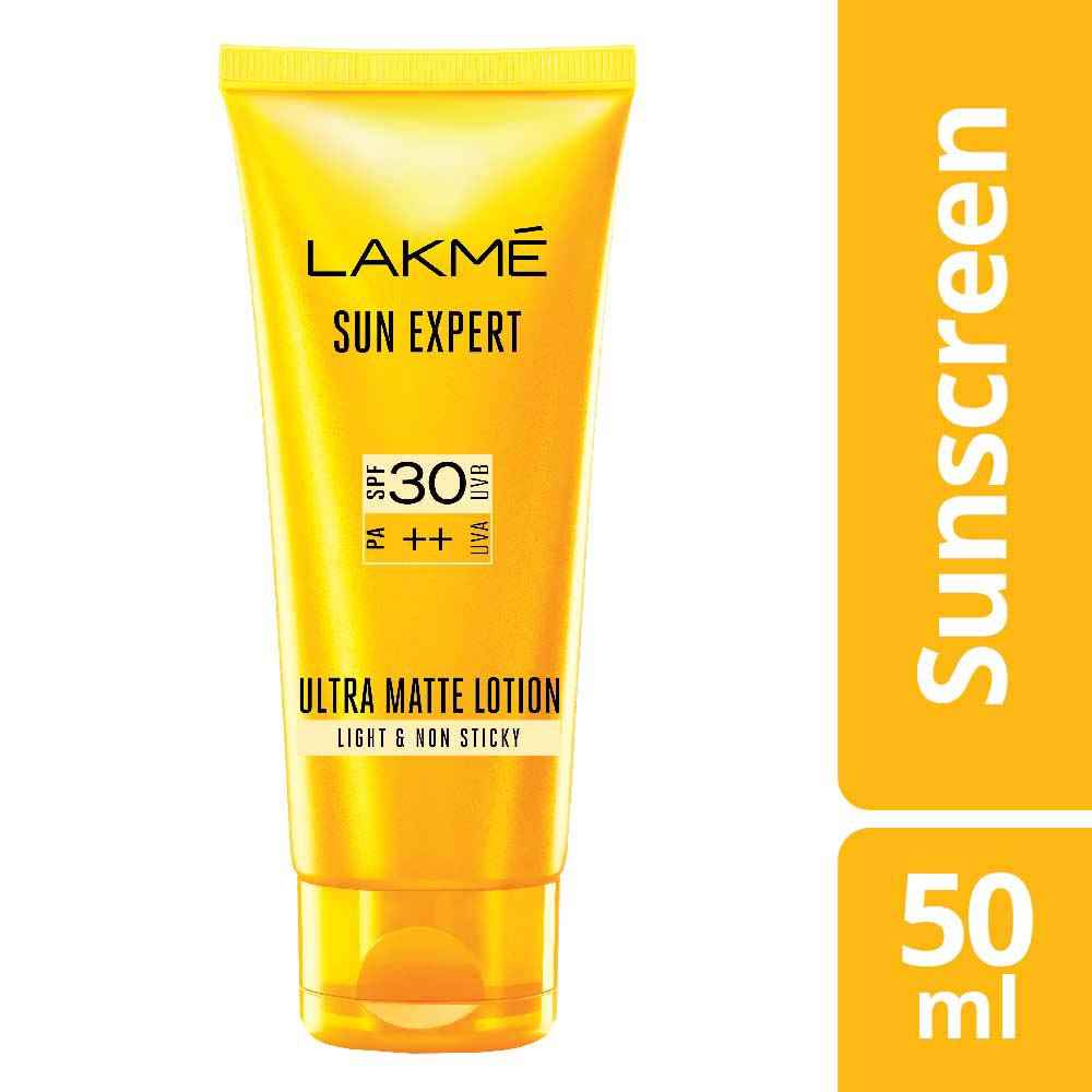 Buy Lakme Sun Expert Super Matte Lotion Sunscreen SPF 30 PA++ with Niacinamide & Vit C | Broad spectrum UVA/B protection | Blue light protection | No White Cast | for all dry, normal skin| 50ml - Purplle