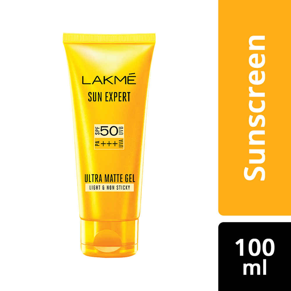 Buy Lakme Sun Expert Gel light Sunscreen, SPF 50 PA+++ | Broad spectrum UVA/B protection | Blue light protection | No White Cast | for all dry, oily, normal skin| Matte Finish 100gm - Purplle