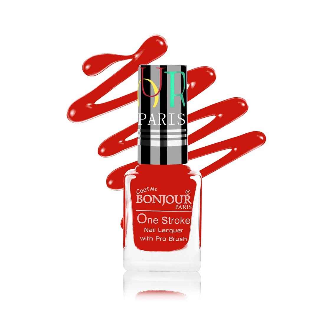 Buy Bonjour Paris Coat Me Satin Matte Finish Long Lasting Nail Polish with Quick Dry Formulation, Coral - Red( 9 ml) - Purplle