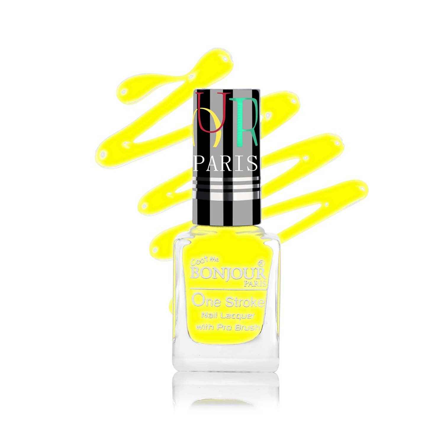 Buy Bonjour Paris Coat Me Flourescent Neon Satin Matte Finish Long Lasting Nail Polish with Quick Dry Formulation, Neon Yellow( 9 ml) - Purplle