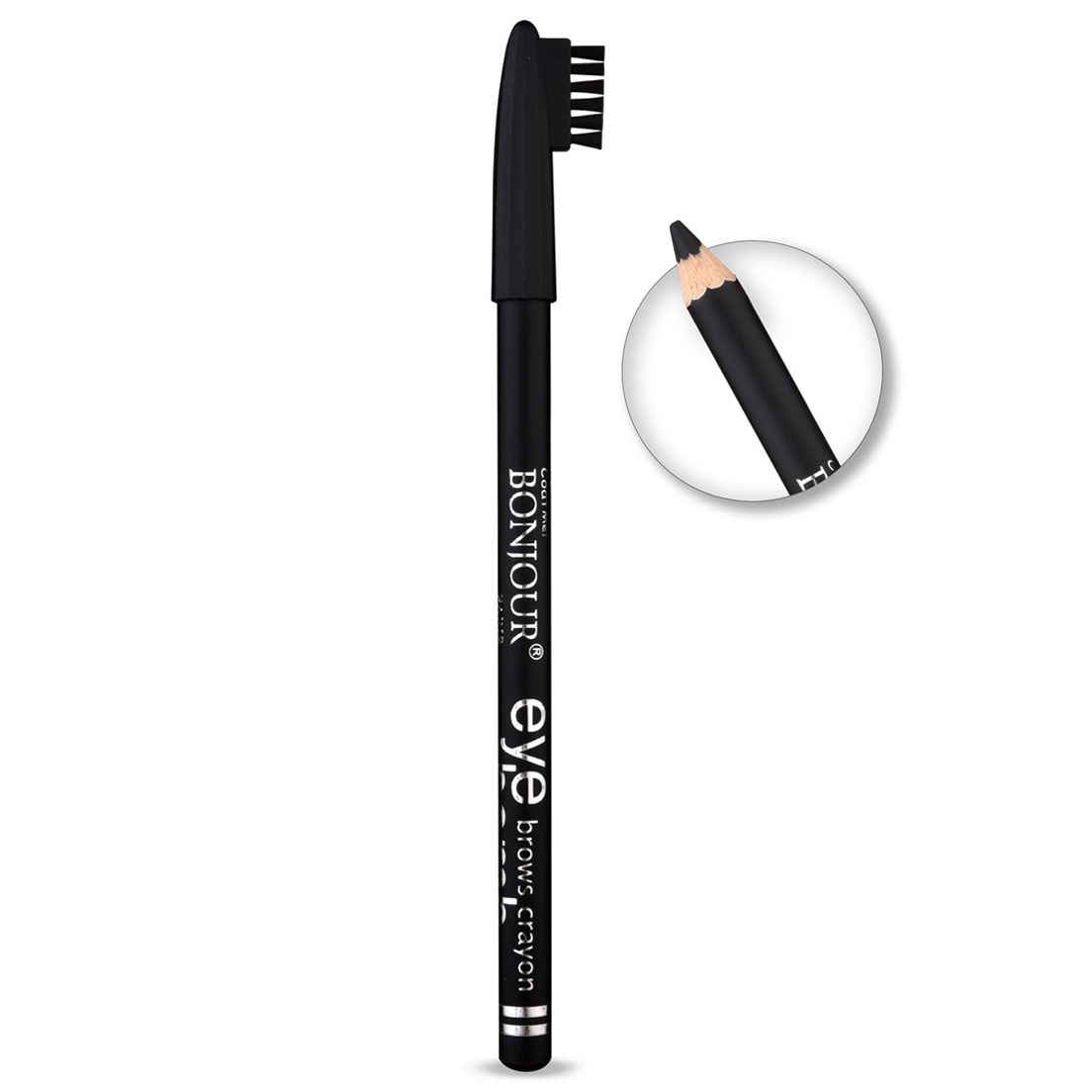 Buy Bonjour Paris Coat Me Natural Finish 2 in 1 Smudge Proof Eyebrow Pencil with Brush WaterProof - Black, (1.9 g) - Purplle