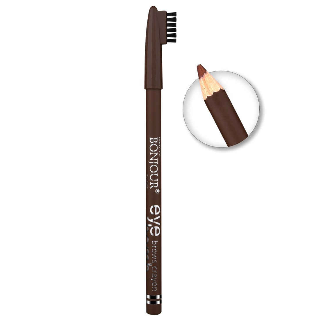 Buy Bonjour Paris Coat Me Natural Finish 2 in 1 Smudge Proof Eyebrow Pencil with Brush WaterProof - Brown, (1.9 g) - Purplle