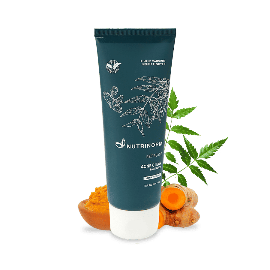Buy NUTRINORM Acne Clear Face Wash - Neem & Turmeric Face Wash for Pimple Control | Paraben Free | Silicon free | Soap Free - Purplle