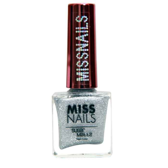 Buy Miss Nails Nail Paint Sugar Matte 10 Luxury Silver (8 ml) - Purplle