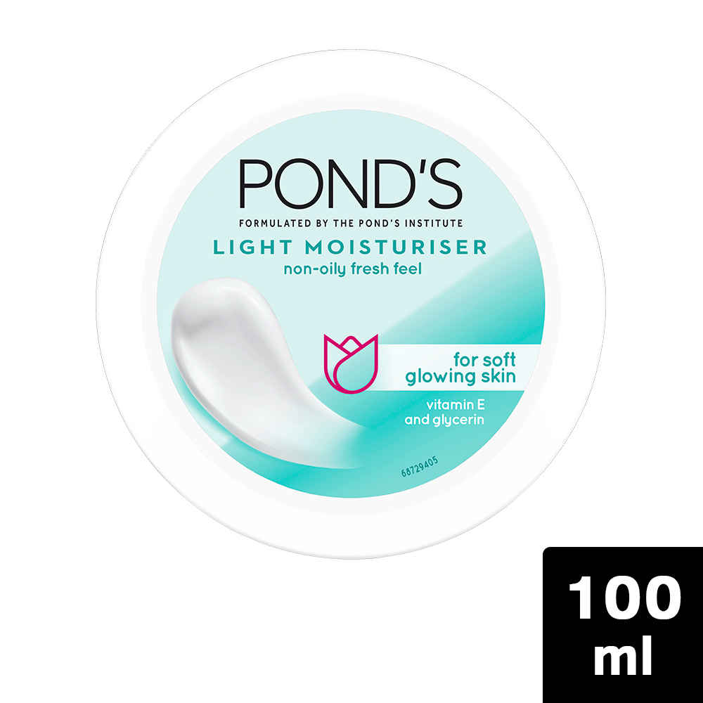 Buy Ponds Light Moisturiser Non-Oily Fresh Feel With Vitamin E + Glycerine | 100 ml - Purplle