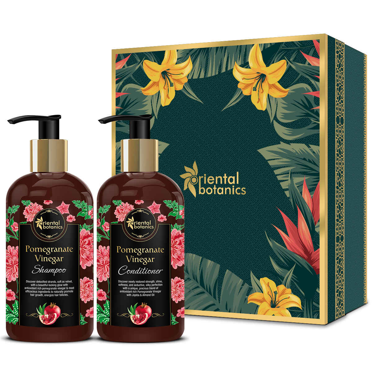 Buy Oriental Botanics Pomegranate Vinegar Shampoo + Pomegranate Vinegar Conditioner (300 ml) each - Purplle