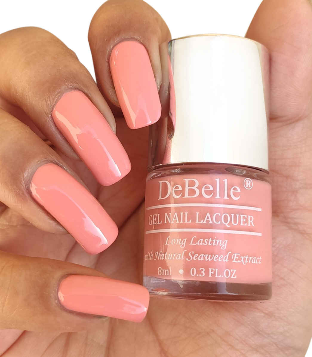 Buy DeBelle Gel Nail Lacquer Creme Apricot Dew - Pastel Pink, (8 ml) - Purplle