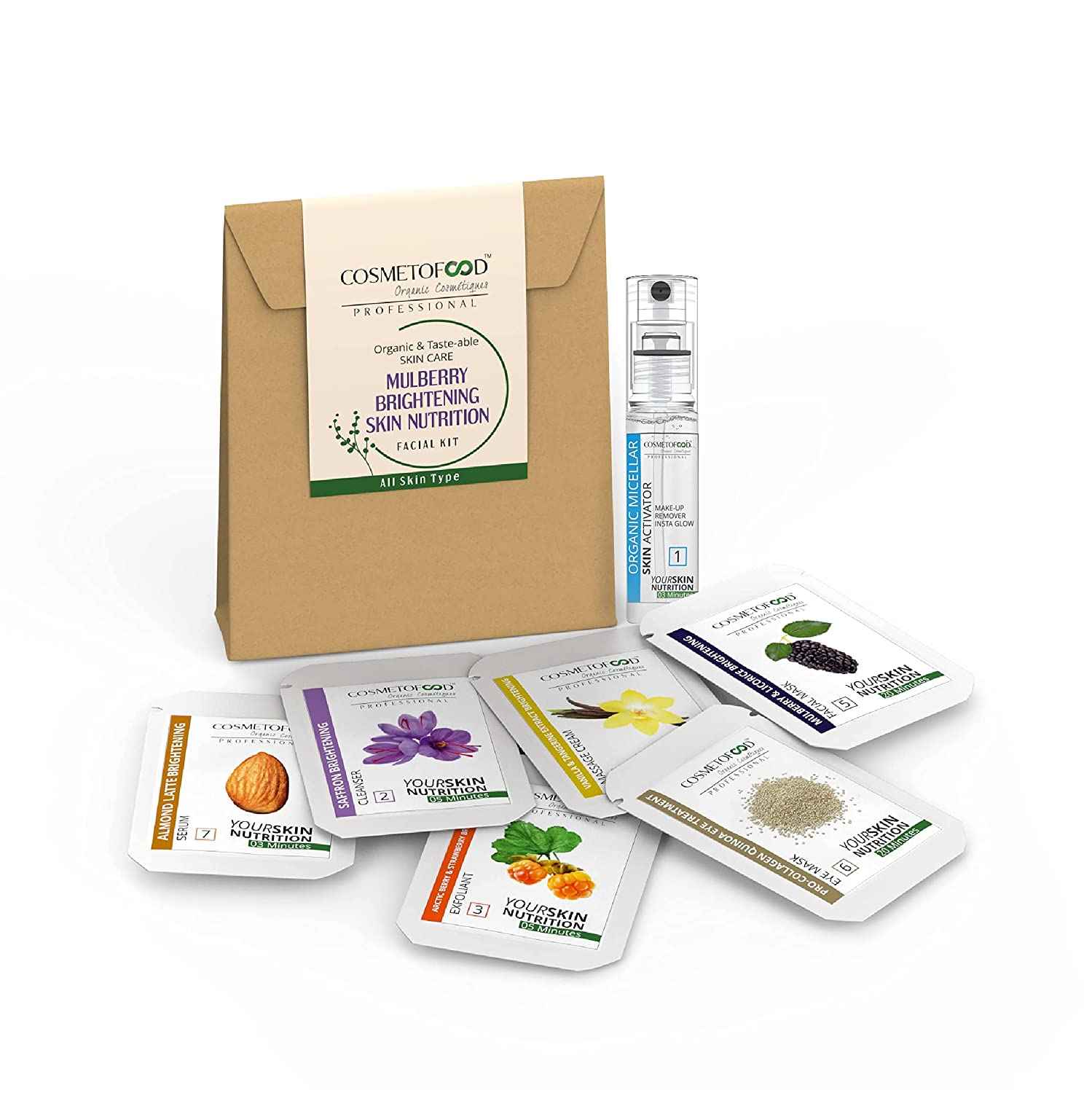 Buy Cosmetofood Professional Mulberry Brightening Skin Nutrition Facial Kit (35 ml) - Purplle