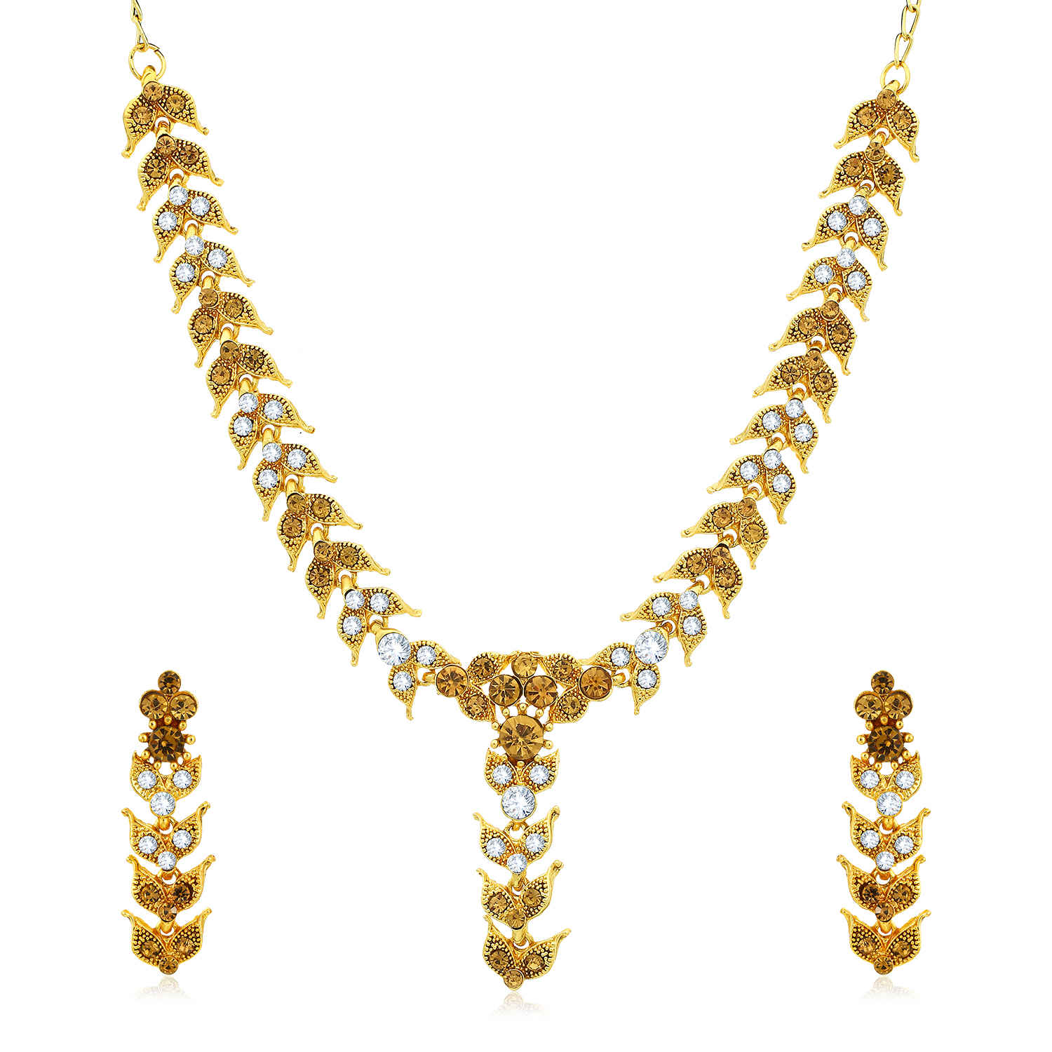 Buy Sukkhi Glitzy Gold Plated LCT and Collar Necklace Set for Women - N78079 - Purplle