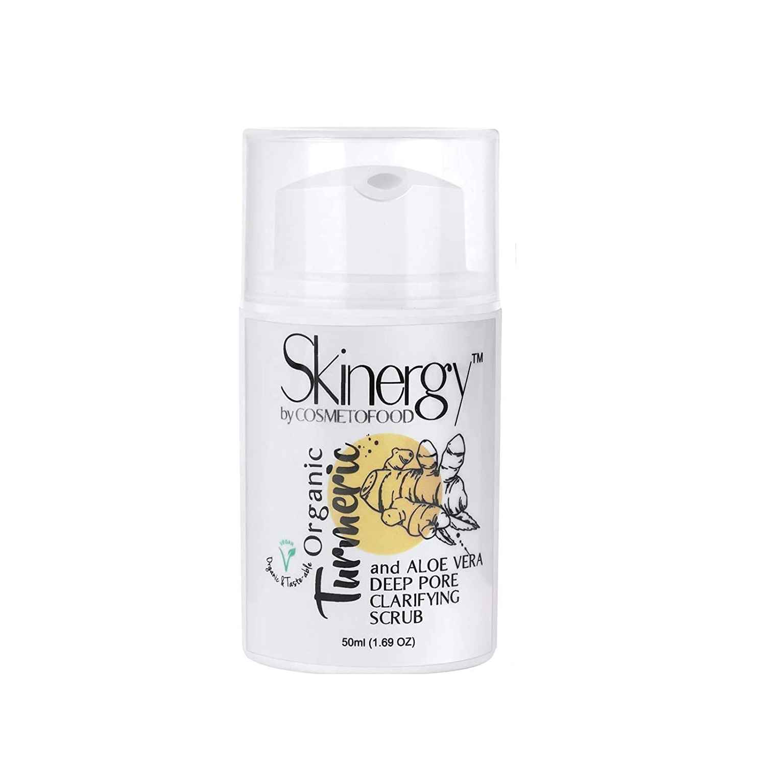 Buy Cosmetofood Skinergy Organic Turmeric & Aloe Vera Clarifying Face Scrub (50 ml) - Purplle