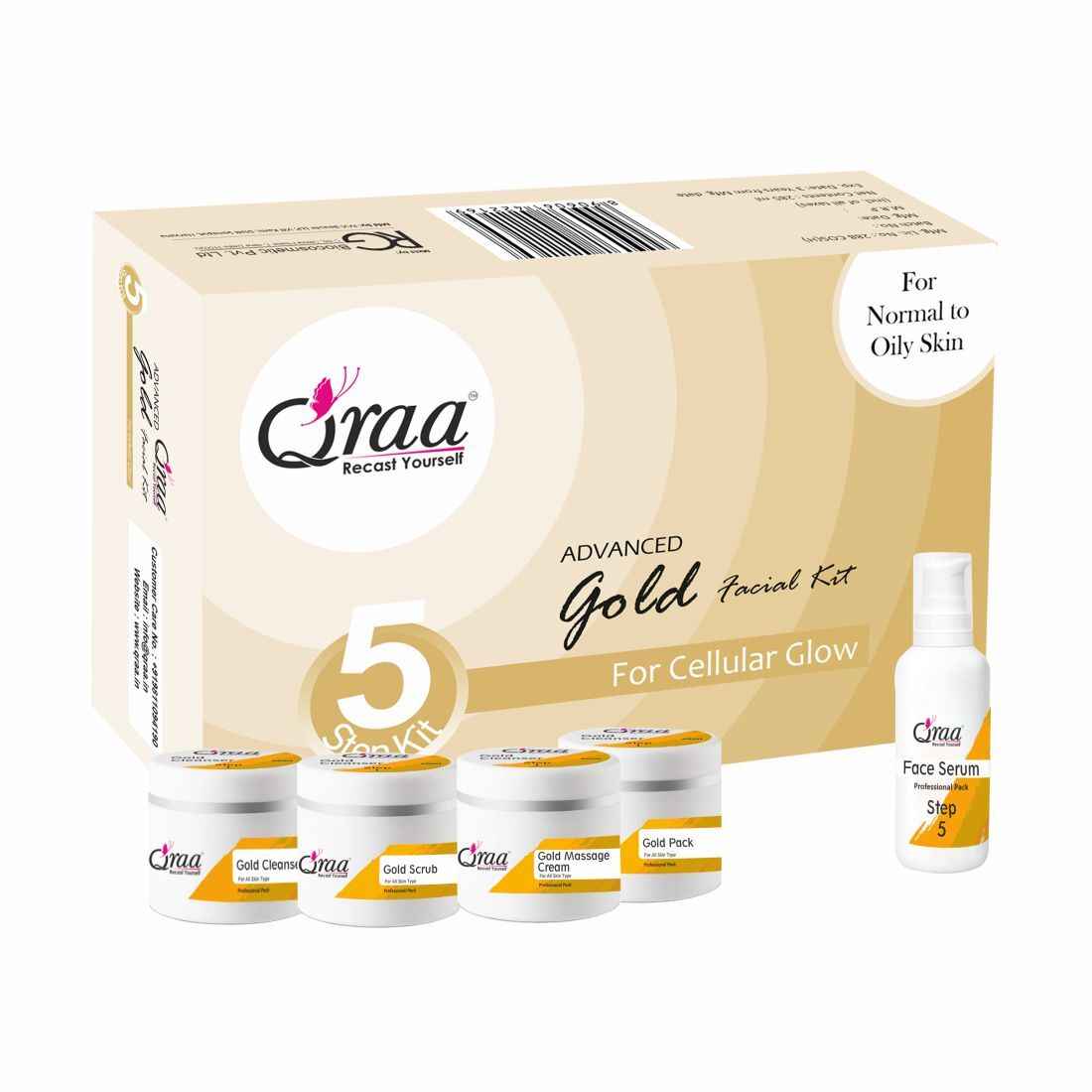 Buy Qraa Advanced Gold Facial Kit-For Cellular Glow (285 ml) - Purplle
