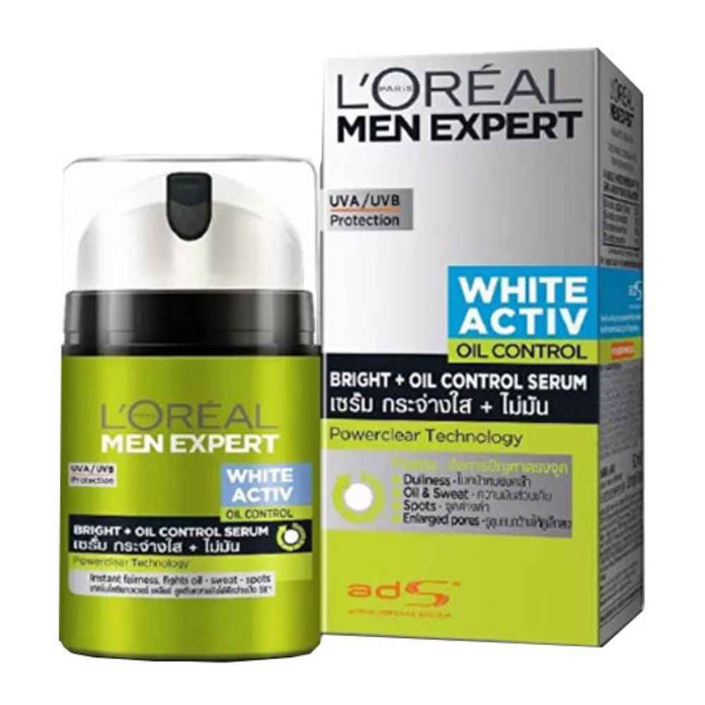 Buy L'Oreal Paris Men Expert White Activ Oil Bright + Oil Control SERUM Moisturiser (50 ml) - Purplle