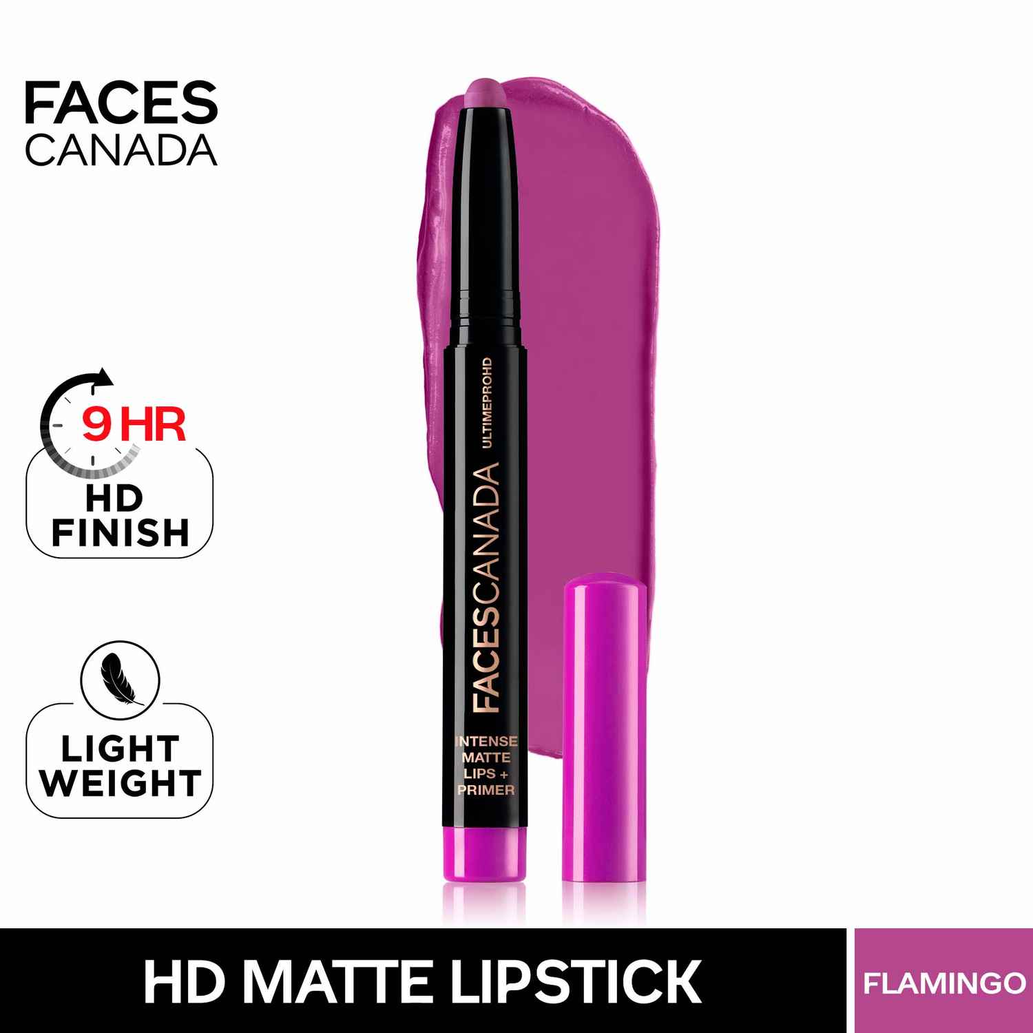 Buy Faces Canada Ultime Pro HD Intense Matte Lips + Primer - Flamingo (1.4 g) - Purplle