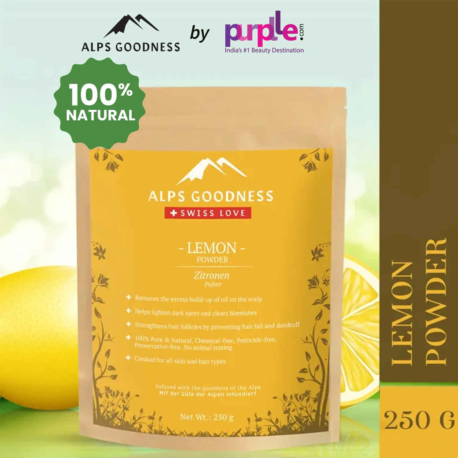 Buy Alps Goodness Powder - Lemon (250 gm) Online | Purplle