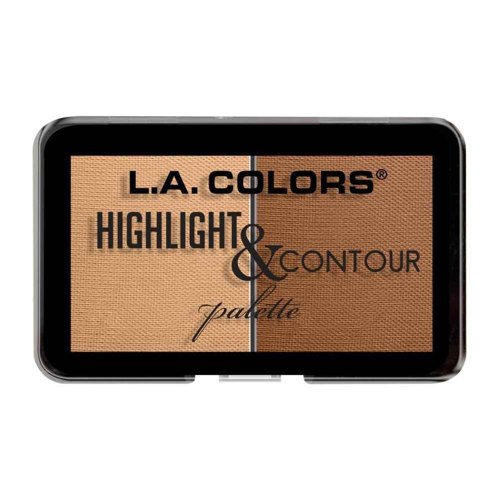 Buy L.A Colors Highlight & Contour Palette - Light to Medium (7 gm) - Purplle