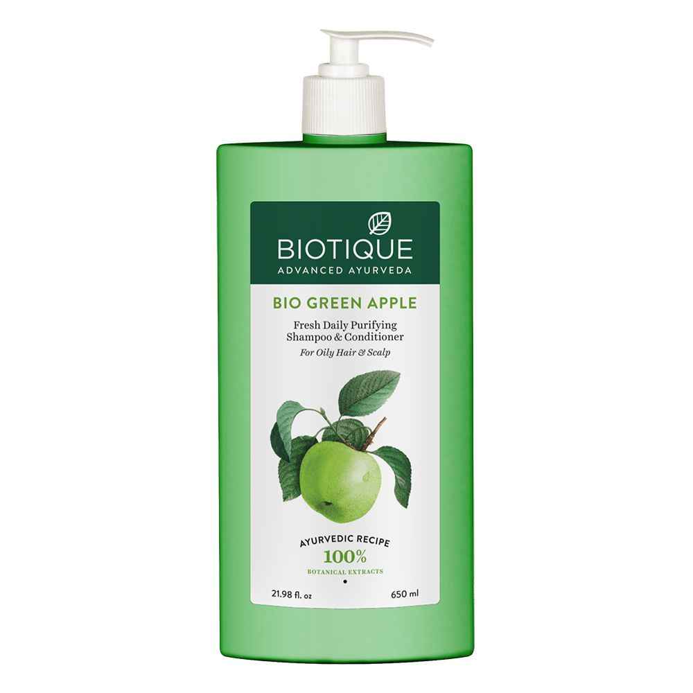 Buy Biotique Bio Green Apple Fresh Daily Purifying Shampoo & Conditioner (650 ml) - Purplle