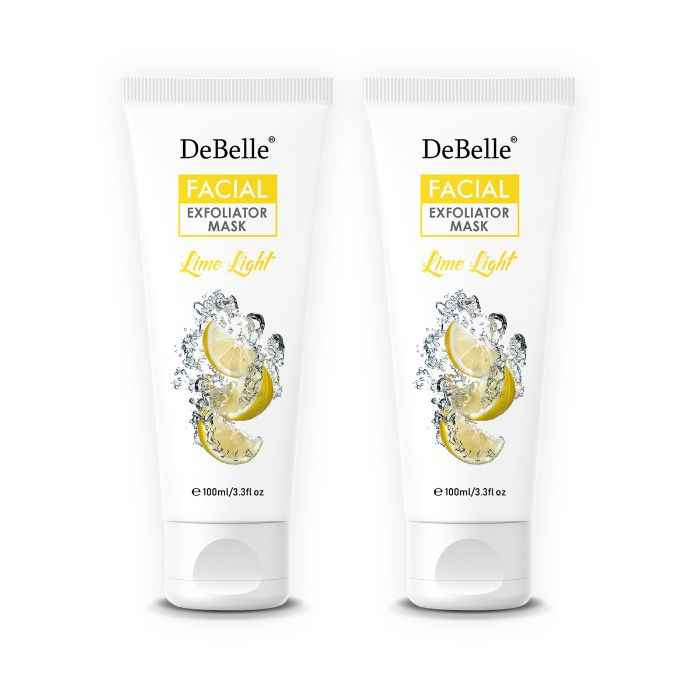Buy DeBelle Facial Exfoliator Mask (Face Scrub + Mask) Pack of 2 (100 ml Each) - Lime Light - Purplle