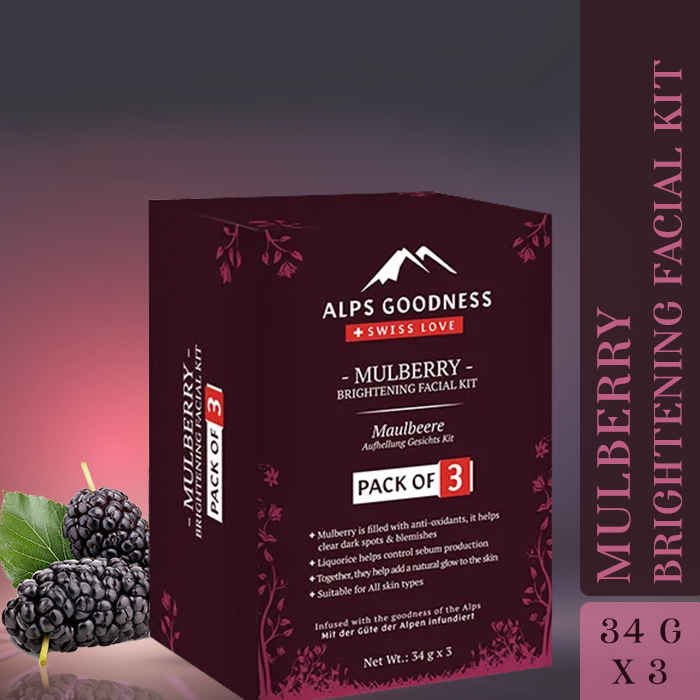 Buy Alps Goodness Mulberry Brightening Facial Kit - Pack of 3 (34 g x 3) - Purplle