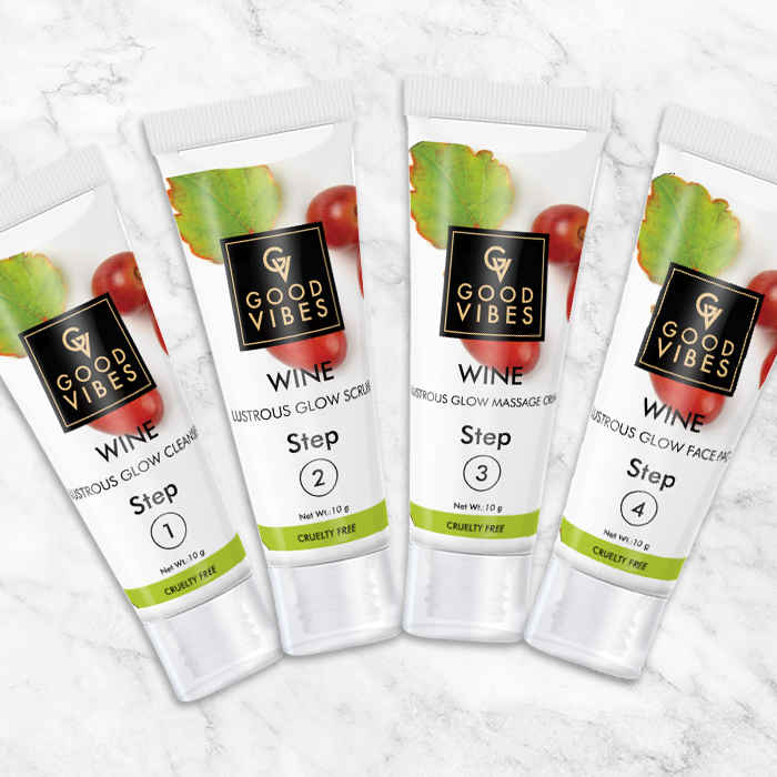 Buy Good Vibes Lustrous Glow Facial Kit - Wine (40 gm) - Purplle