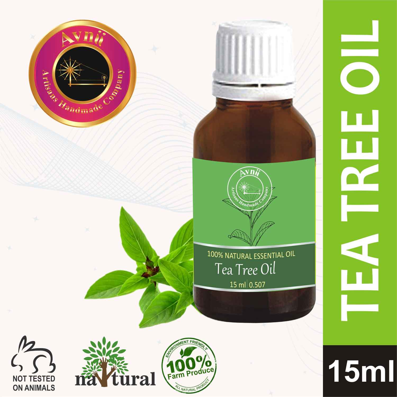 Buy Avnii Organics Natural Tea Tree Oil,Best Therapeutic Grade Tea Tree Essential Oil for Skin Acne, Hair (15 ml) - Purplle