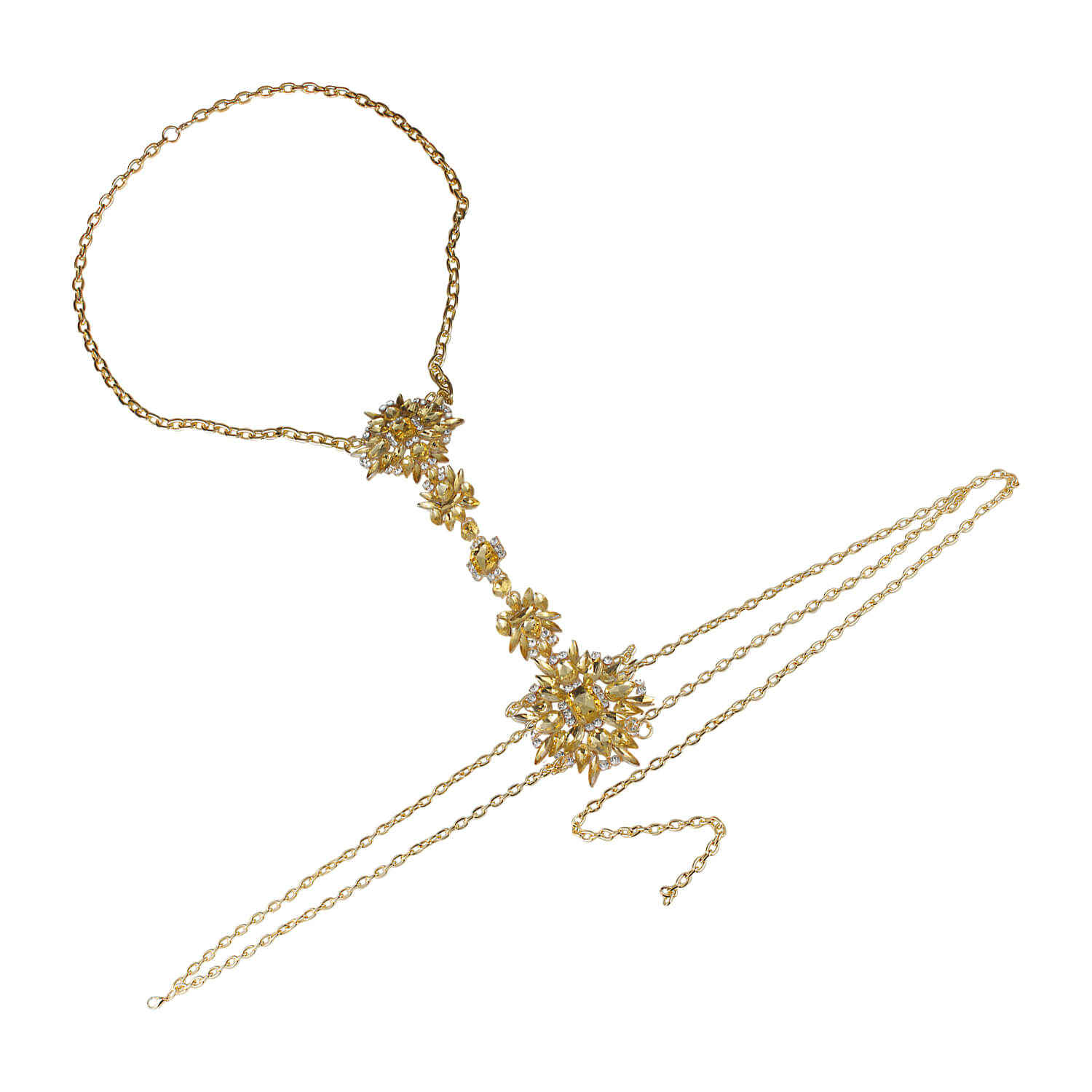 Buy Femnmas Golden Stone Studded Party Body Chain - Purplle