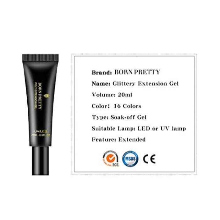 Buy BORN PRETTY Poly UV Gel For Builder Nail Gel Extension (20 ml) Finger Nail Extension UV LED Acrylic Builder Gel Nail Fack Nail (BP-GP02) - Purplle