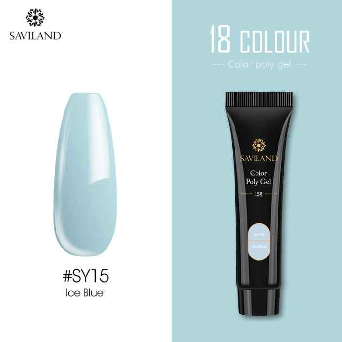 Buy SAVILAND Color Quick Poly Gel Finger Extension Soak Off UV Camouflage Builder Polygel Gel Hard Gel Nail Polish (SY15_Ice Blue_15g) - Purplle