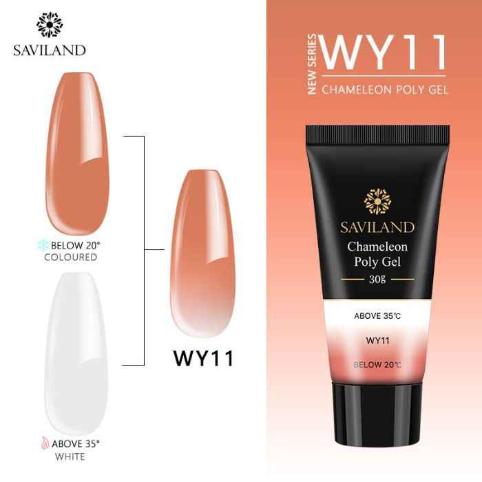 Buy SAVILAND Polygel Changing Color Thermal Extension Nail Art Camouflage Acrylic Poly Gel Nail Quick Building UV Gel Polish (WY11_30g) - Purplle