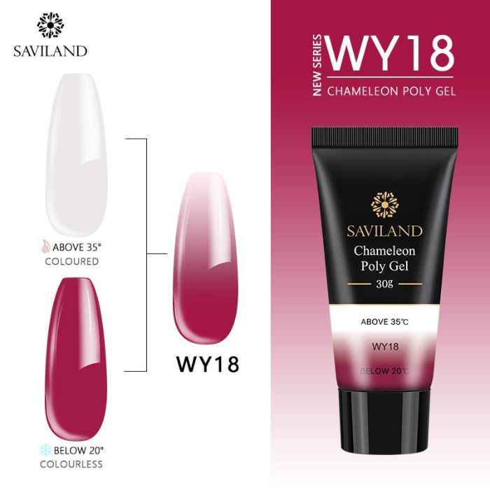 Buy SAVILAND Polygel Changing Color Thermal Extension Nail Art Camouflage Acrylic Poly Gel Nail Quick Building UV Gel Polish (WY18_30g) - Purplle
