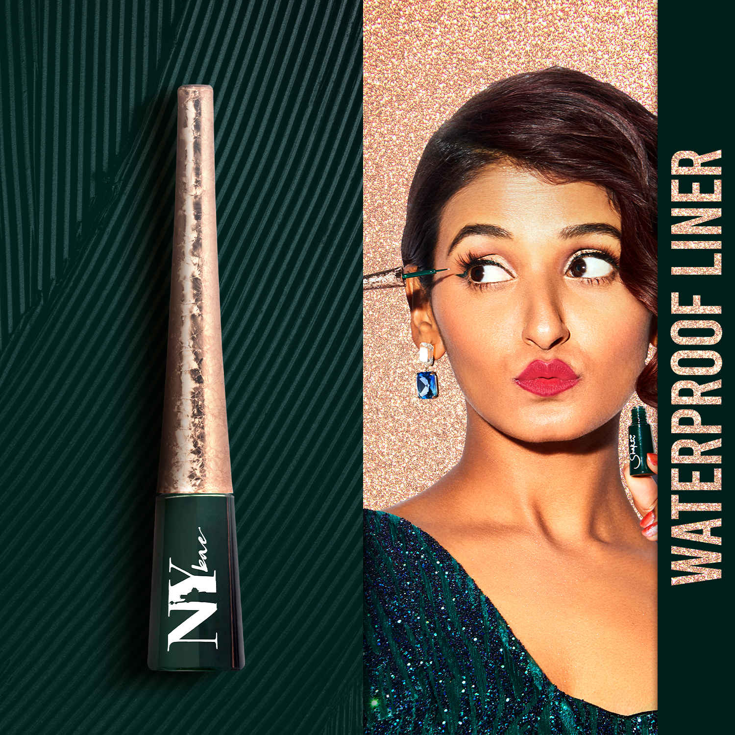 Buy Shakti By NY Bae Green Liquid Eyeliner | Glossy | Highly Pigmented | Waterproof - Jazz (4.5 ml) - Purplle