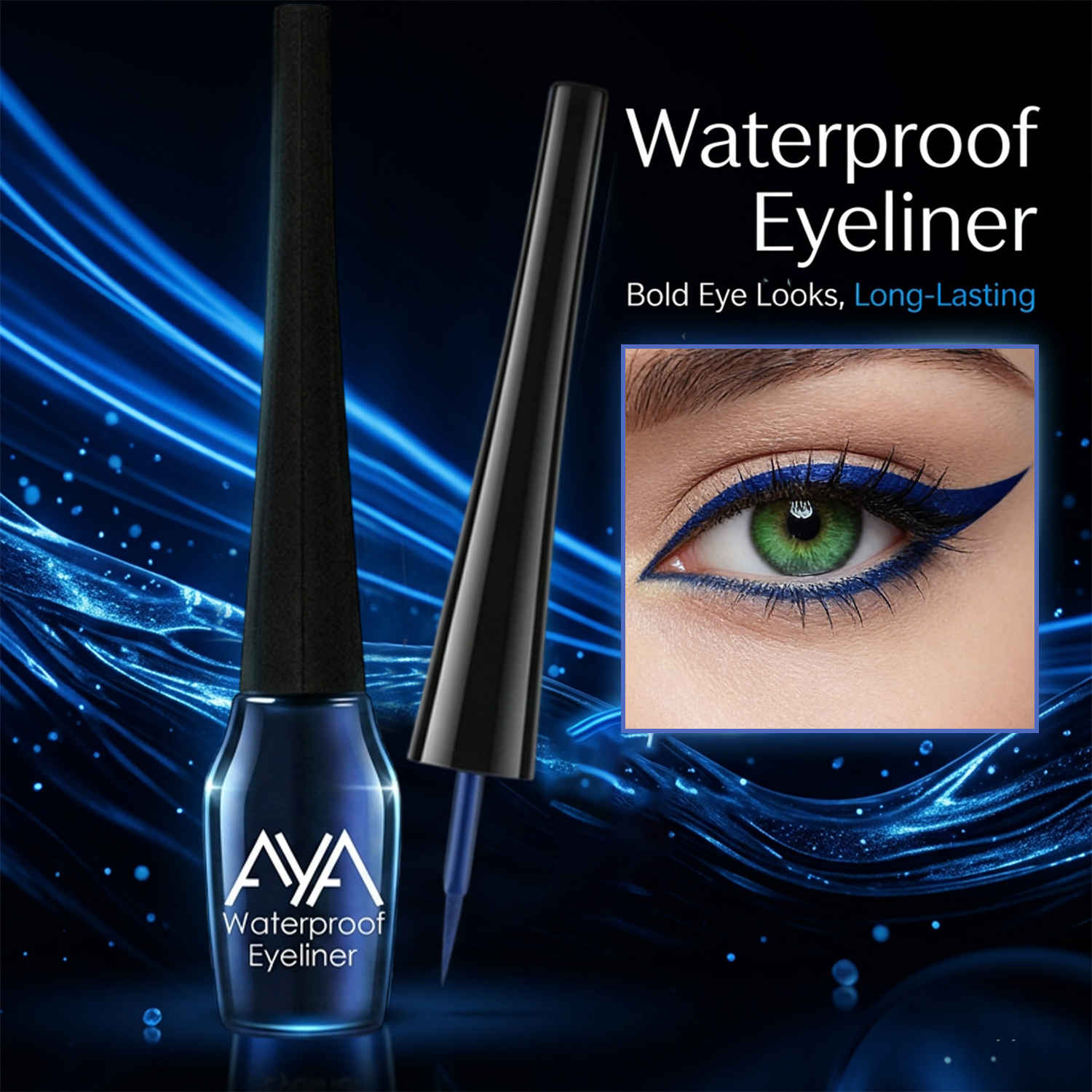 Buy AYA Waterproof Eyeliner, Blue (5 ml) - Purplle