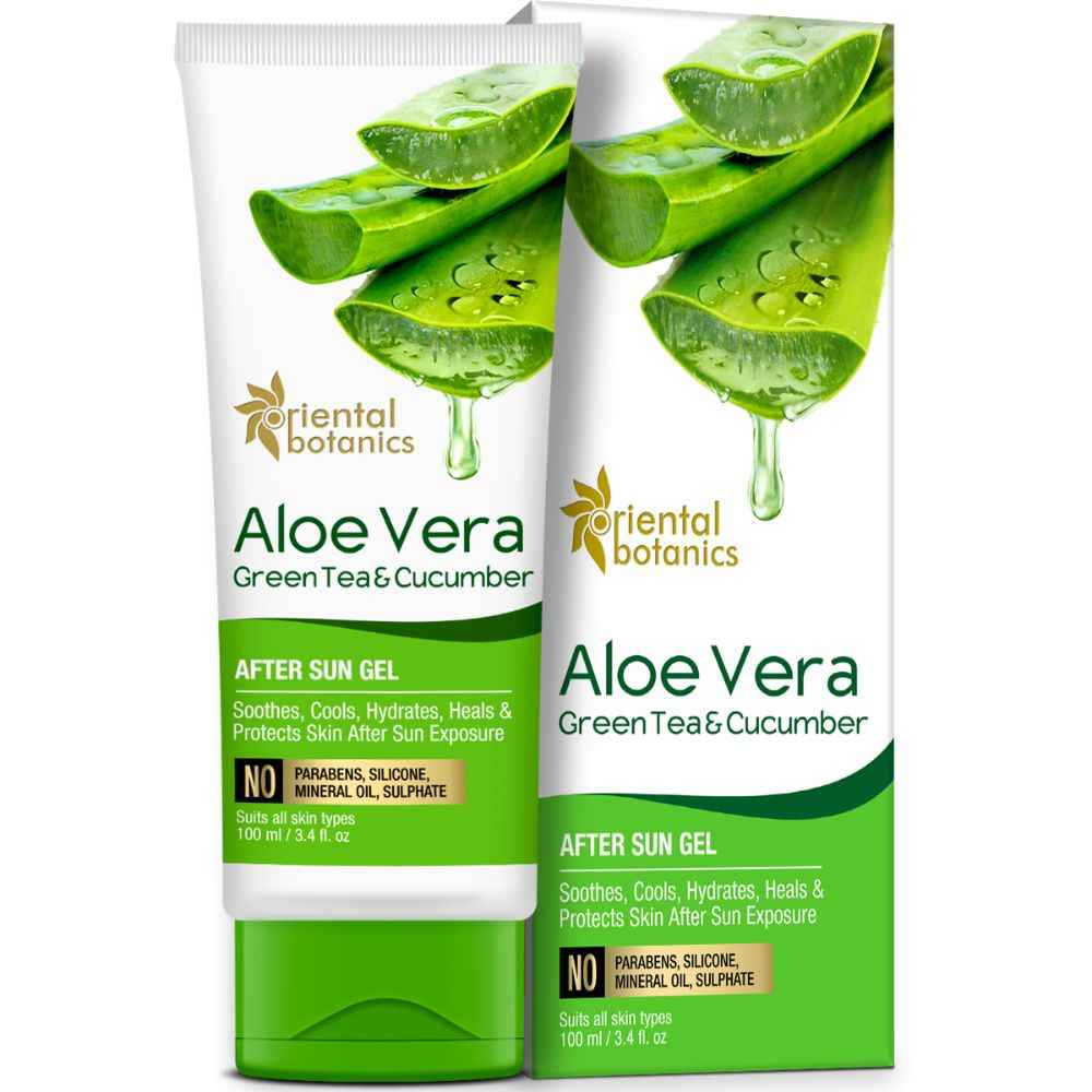 Buy Oriental Botanics Aloe Vera, Green Tea & Cucumber After Sun Gel - No Silicone, Paraben (100 ml) - Purplle