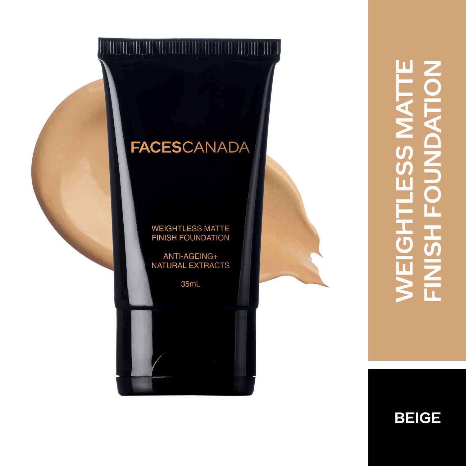 Buy Faces Canada Weightless Matte Foundation | Grape extracts & Shea Butter |Natural Matte Finish | Dermatologically Tested | All Skin Types | Beige 35ml - Purplle