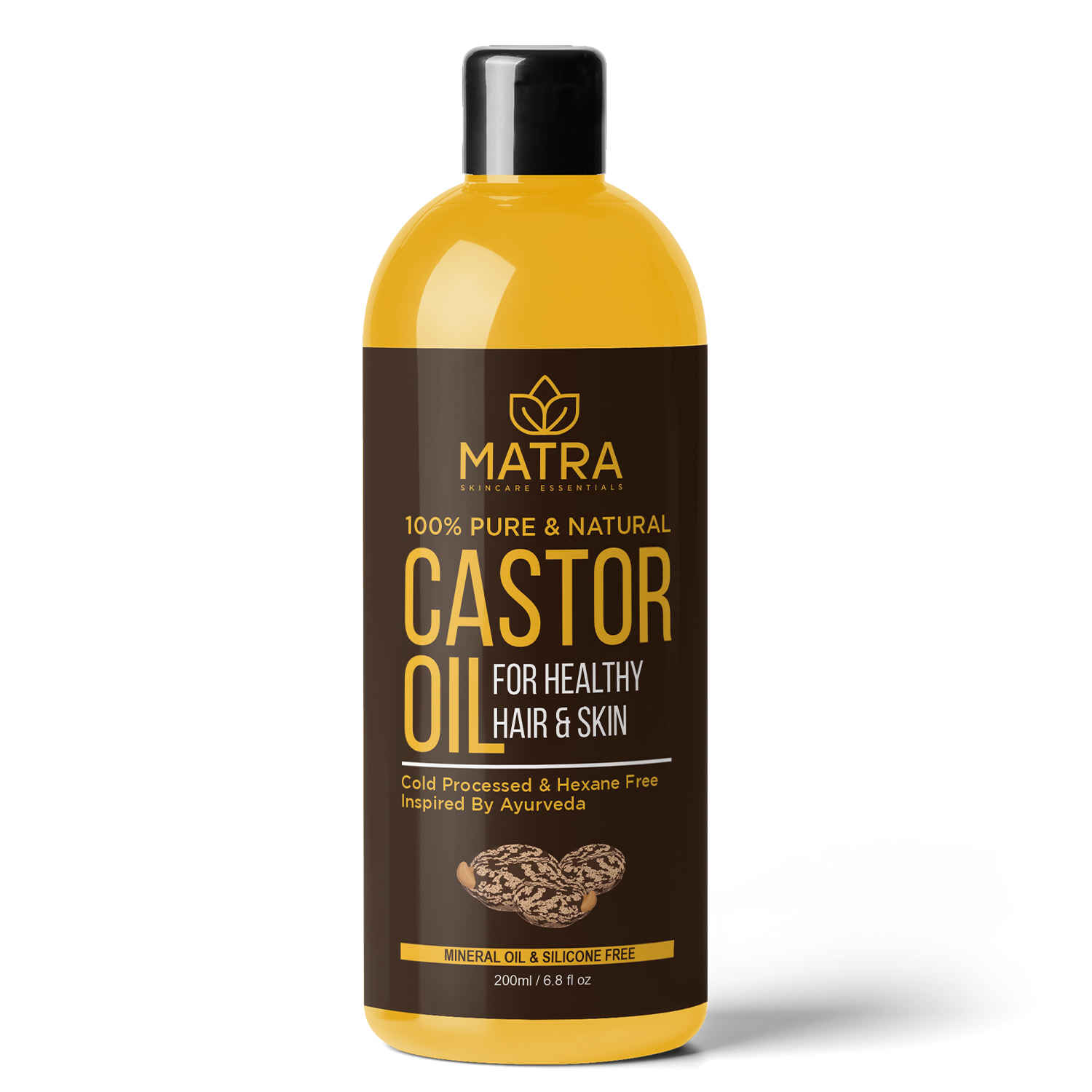Buy Matra 100% Pure & Cold Processed Castor Oil For Hair Growth, Hair Fall Treatment, Healthy Skin, Eyebrows & Eyelashes (200 ml) - Purplle