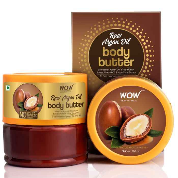 Buy WOW Skin Science Raw Argan Oil Body Butter for Nourishing & Protecting Dry, Aging Skin - For All Skin Types - No Parabens, Silicones, Mineral Oil & Color - 200mL - Purplle