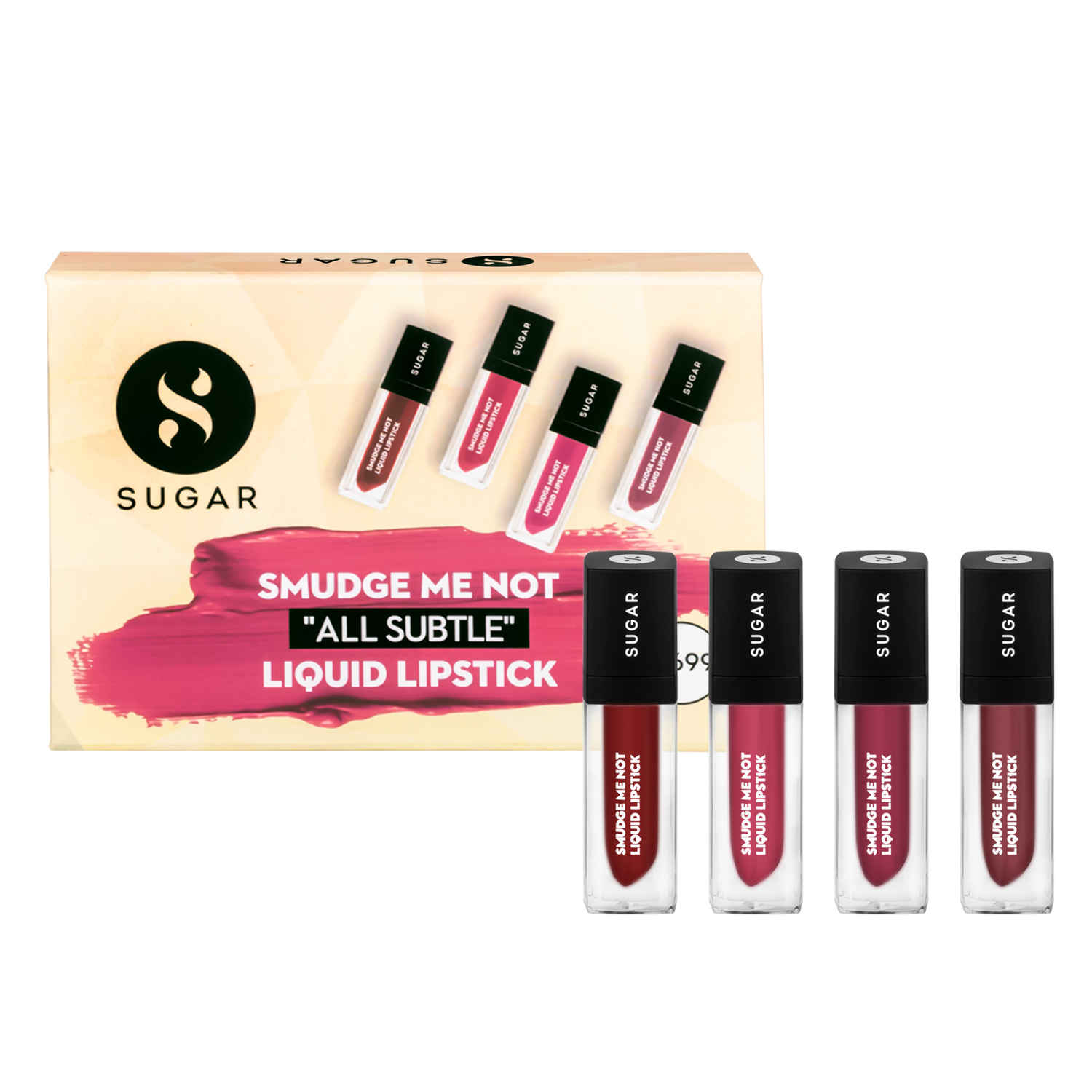 Buy SUGAR Cosmetics Smudge Me Not "All Subtle" Liquid Lipstick Gift Box Intensely Pigmented Liquid Matte Finish, Longwearing Formula, Smudgeproof - Multicolor - Purplle