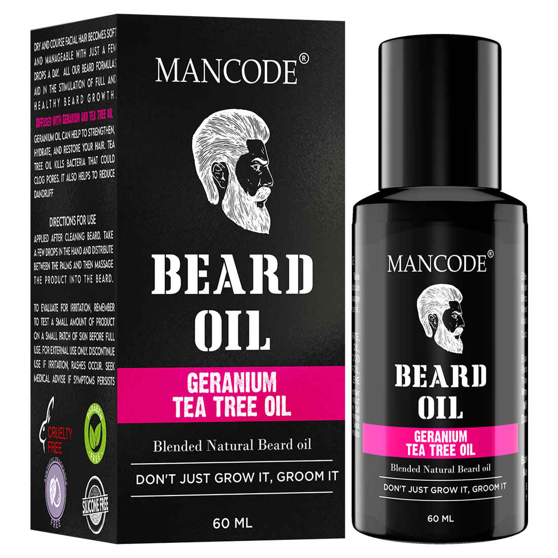 Buy Mancode Beard Oil Germanium & Tea Tree (60 ml) - Purplle