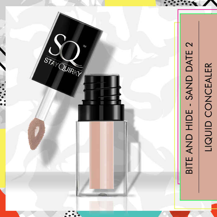 Buy Stay Quirky Bite and Hide Liquid Concealer for Fair to Wheatish Skin|15hrs Stay| Lightweight| Creaseless| Paraben Free| Vegan - Sand date 2 (3.5 ml) - Purplle