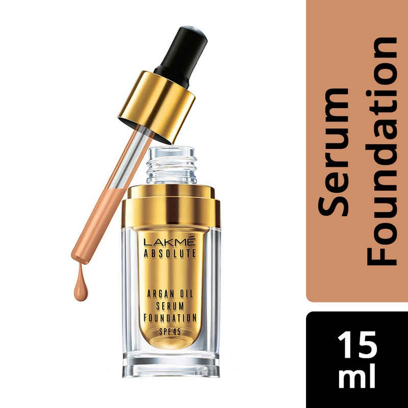 Buy Lakme Absolute Argan Oil Serum Foundation with SPF 45, W240 Warm Beige, 15 ml - Purplle